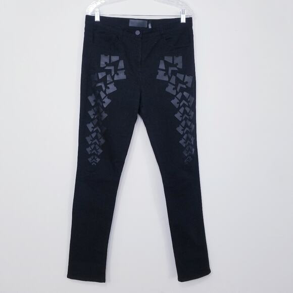 Alexander Wang x H&M Pattern Art Slim Black Denim - Picture 2 of 13